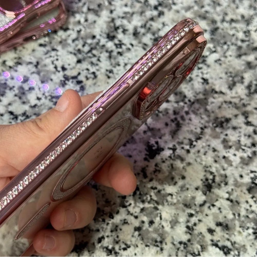Bundle of 3 Elegant Pink Glitter Phone Case for iPhone 14